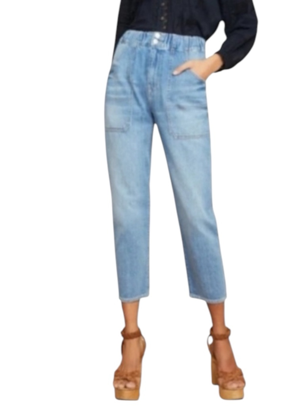 VERONICA BEARD Arya Straight High-Rise Jeans in Waterfall Wash Size 27